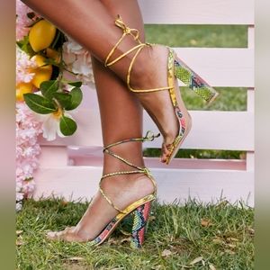 NWT Summer Snake Multi-colored High Heels